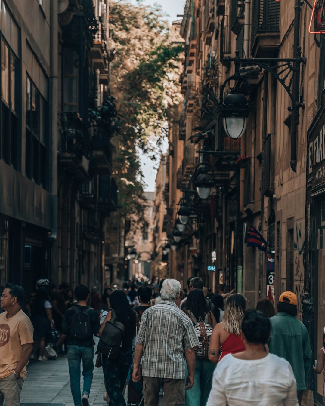 busy street with shops
